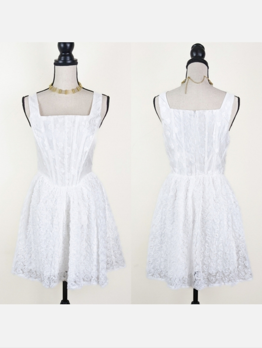 🦋LAST🦋 NWT Storia White Floral Corset Mini Dress